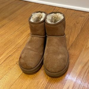 mini ugg boots in chestnut